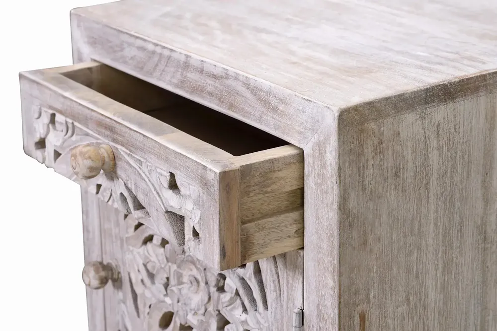 Coffee tables - Mango wood coffee table and white and gray metal legs - GINER Y COLOMER