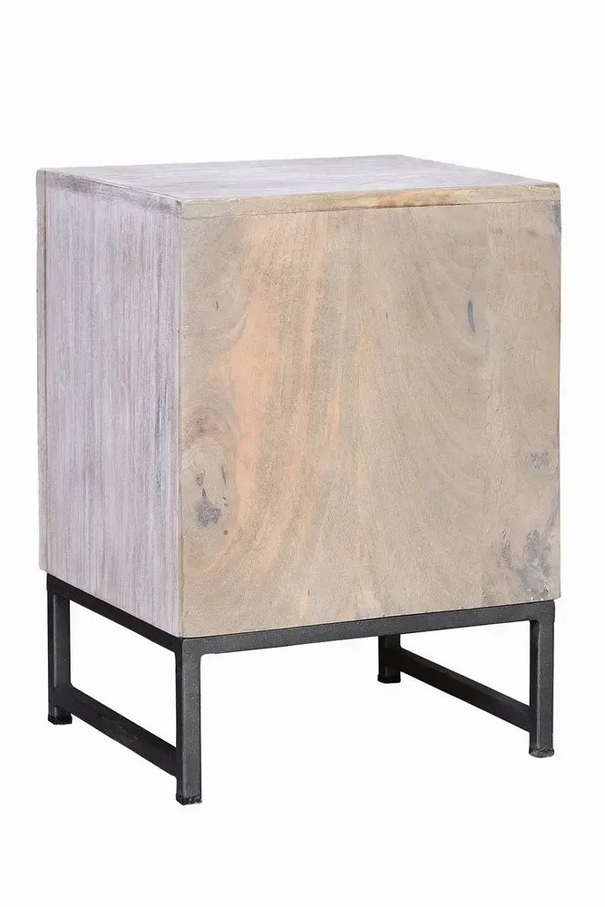 Coffee tables - Mango wood coffee table and white and gray metal legs - GINER Y COLOMER