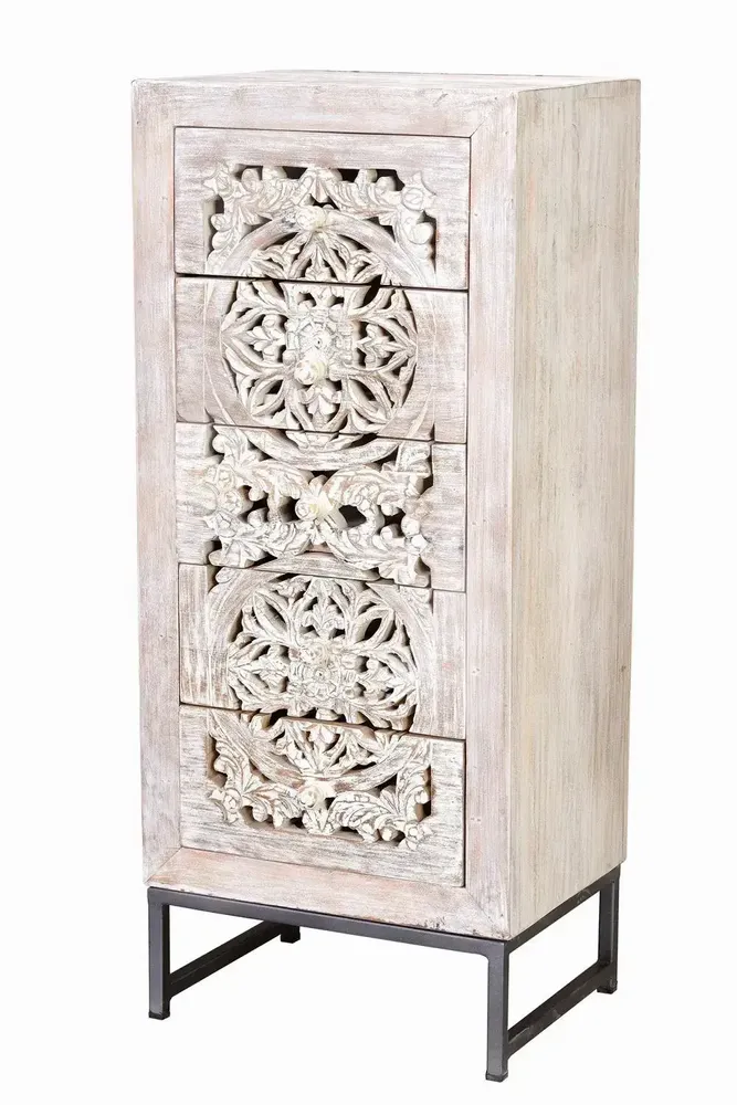 Chests of drawers - Mango wood chest of drawers and metal legs - GINER Y COLOMER