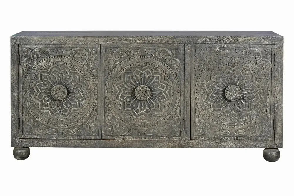Sideboards - Aged gray mango wood sideboard - GINER Y COLOMER