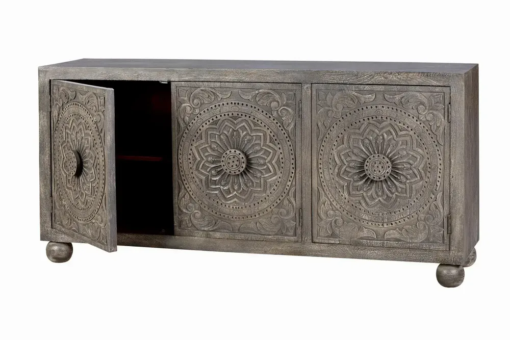 Sideboards - Aged gray mango wood sideboard - GINER Y COLOMER