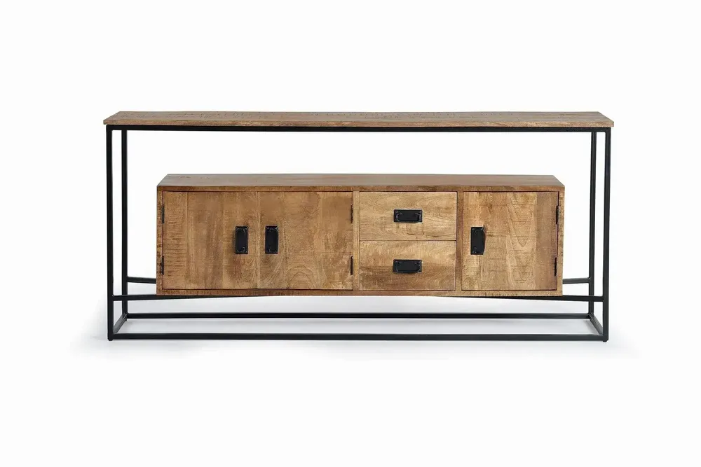Sideboards - Mango wood and metal sideboard - GINER Y COLOMER