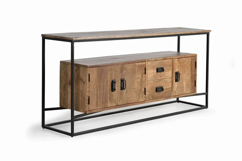 Sideboards - Mango wood and metal sideboard - GINER Y COLOMER