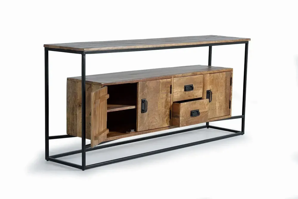 Sideboards - Mango wood and metal sideboard - GINER Y COLOMER