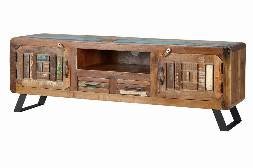 TV stands - Exclusive TV cabinet in multicolored recycled wood - GINER Y COLOMER