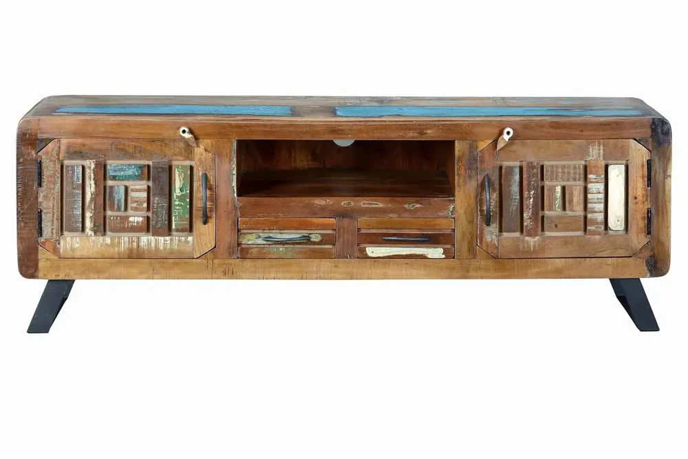 TV stands - Exclusive TV cabinet in multicolored recycled wood - GINER Y COLOMER