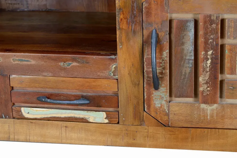 TV stands - Exclusive TV cabinet in multicolored recycled wood - GINER Y COLOMER