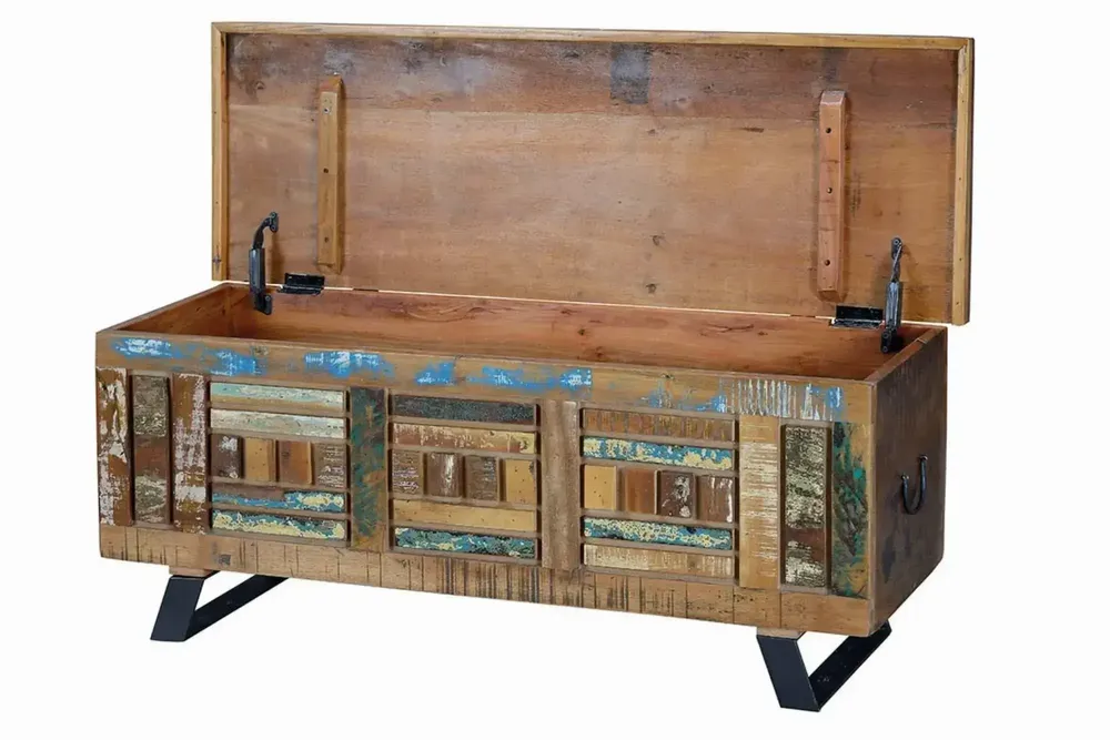 Boîtes de rangement - Malle exclusive en bois recyclé multicolore - GINER Y COLOMER