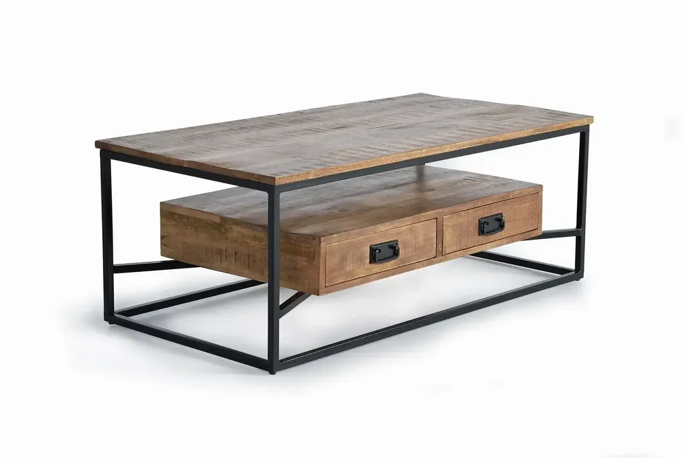 Tables basses - Table basse en bois de manguier et métal - GINER Y COLOMER