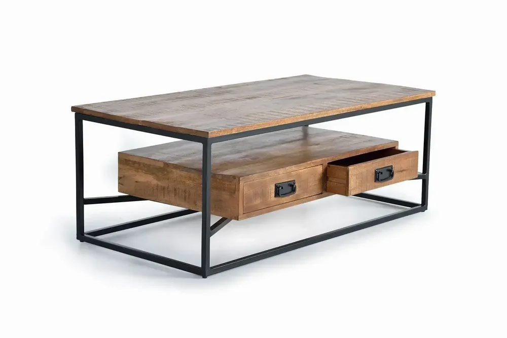 Tables basses - Table basse en bois de manguier et métal - GINER Y COLOMER