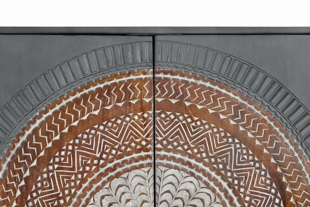 Buffets - Vitrine en manguier pieds métal gris et marron - GINER Y COLOMER