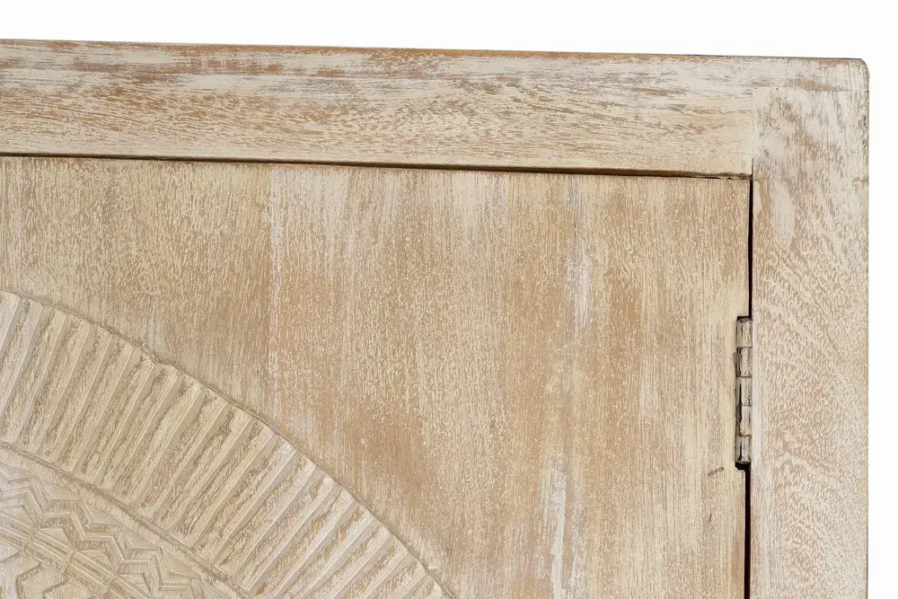 Wardrobe - Mango wood cabinet and aged white metal legs - GINER Y COLOMER