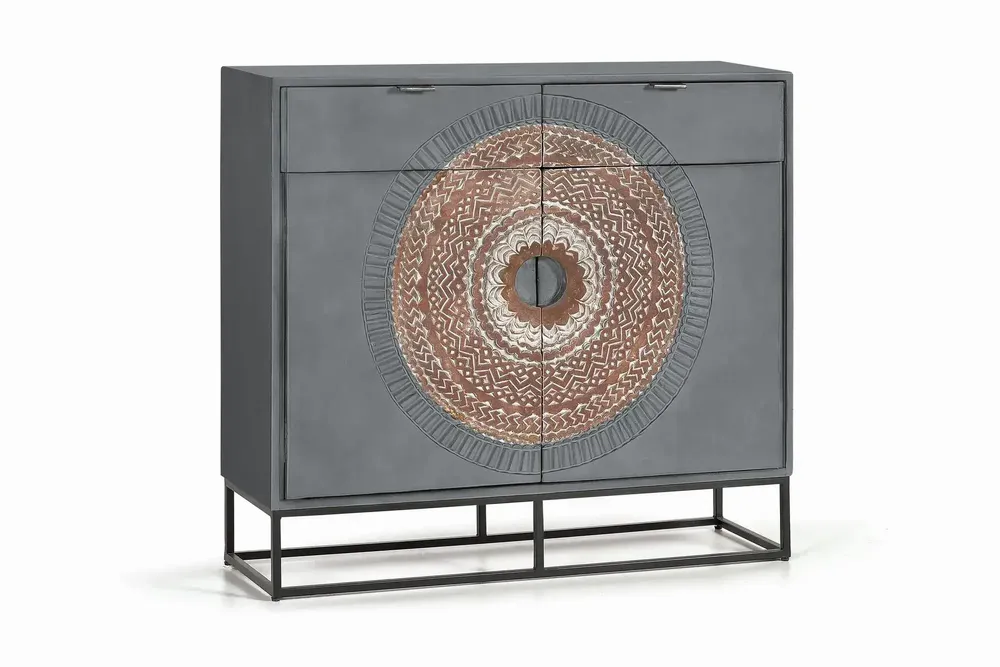 Chests of drawers - Mango wood chest of drawers and gray and brown metal legs - GINER Y COLOMER