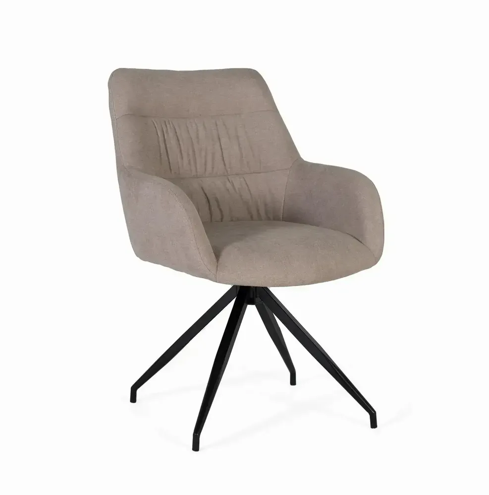 Chairs - Set of 2 swivel chairs covered in gray fabric - GINER Y COLOMER