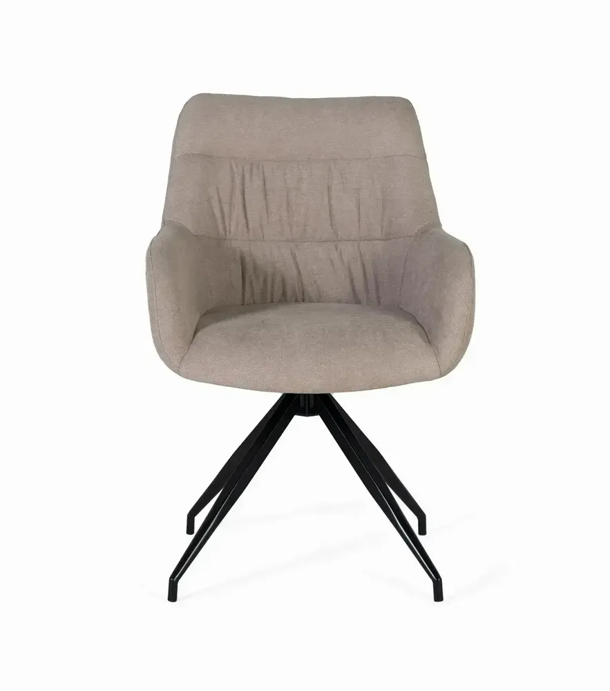 Chairs - Set of 2 swivel chairs covered in gray fabric - GINER Y COLOMER