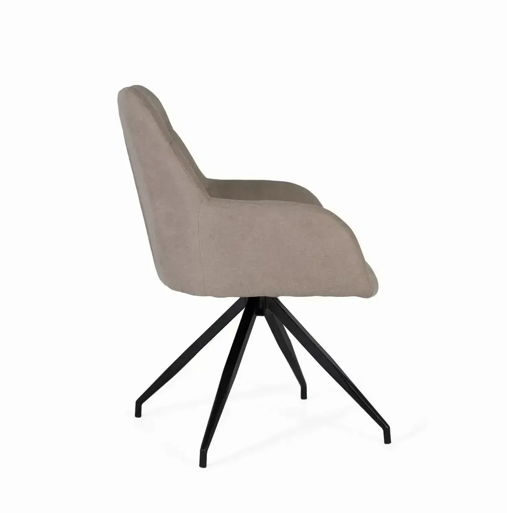 Chairs - Set of 2 swivel chairs covered in gray fabric - GINER Y COLOMER