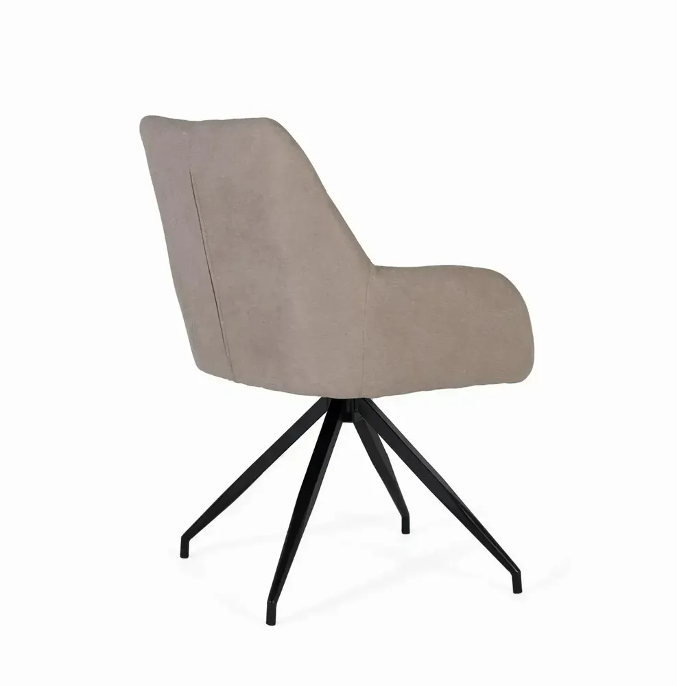 Chairs - Set of 2 swivel chairs covered in gray fabric - GINER Y COLOMER
