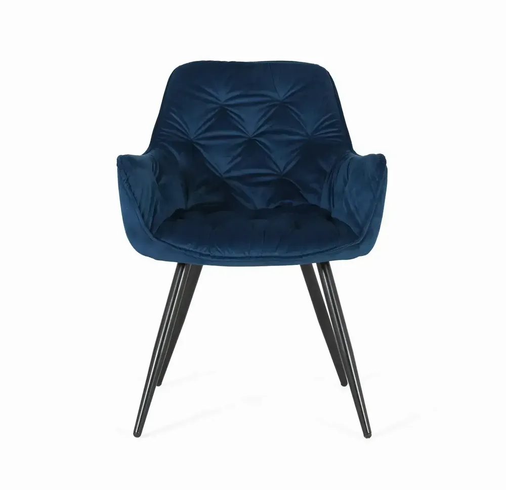 Chairs - Set of two chairs covered in velvet and steel legs - GINER Y COLOMER