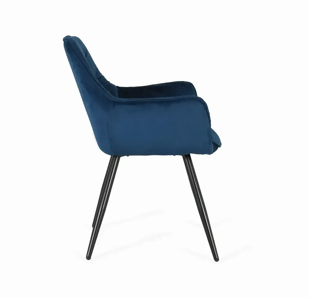 Chairs - Set of two chairs covered in velvet and steel legs - GINER Y COLOMER