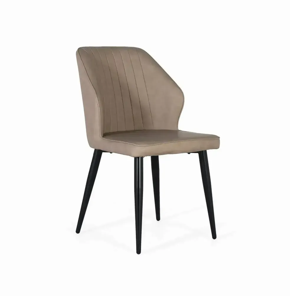 Chairs - Set of 2 chairs upholstered in gray and steel legs - GINER Y COLOMER