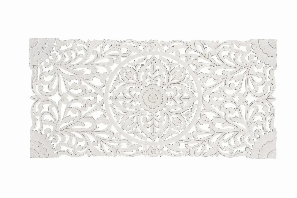 Beds - Antique White Hand Carved Headboard - GINER Y COLOMER