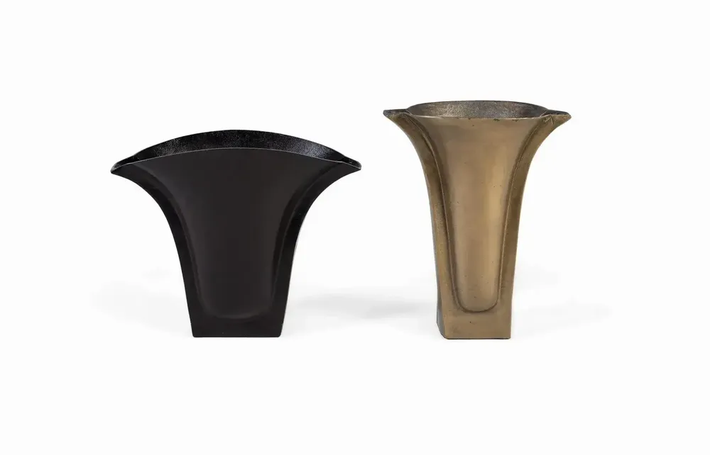 Vases - Set of two raw aluminum vases - GINER Y COLOMER