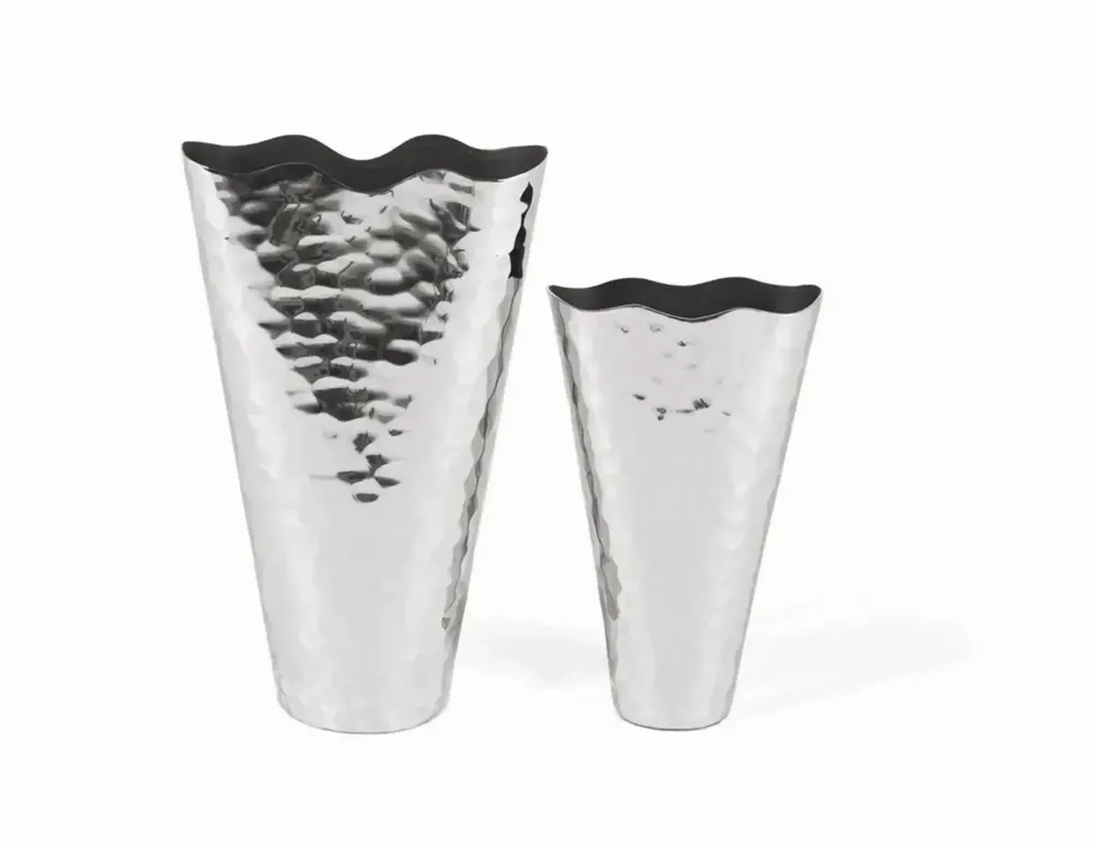 Vases - Set of two aluminum vases with a glossy finish - GINER Y COLOMER