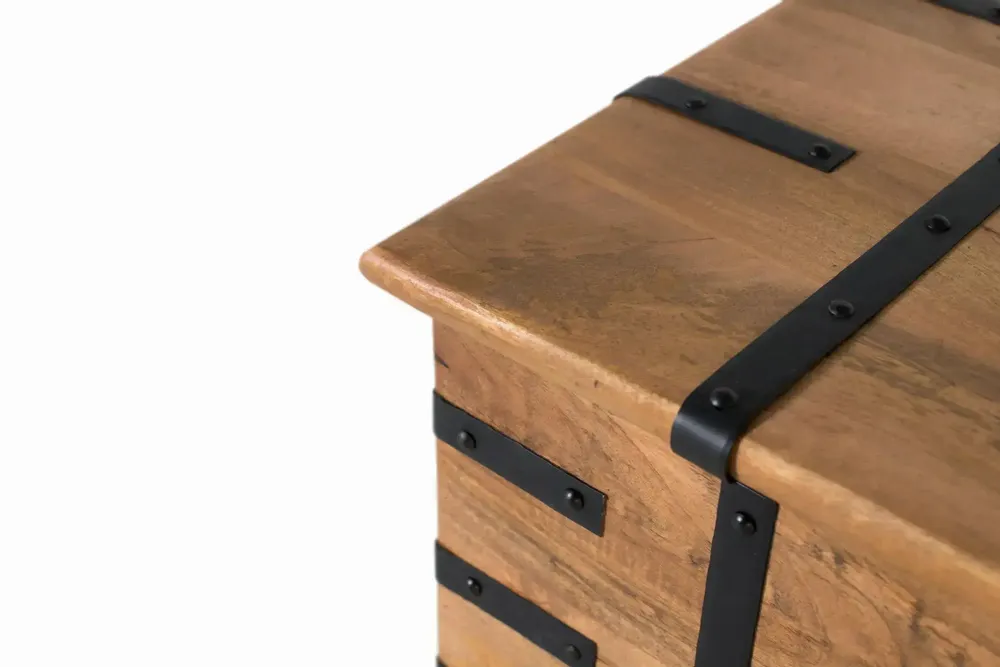 Tables basses - Table de coffre en bois de manguier massif avec finition naturelle - GINER Y COLOMER