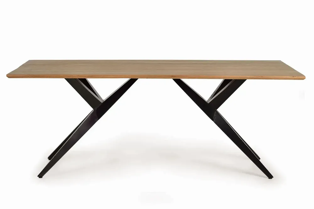 Dining Tables - Acacia wood and metal dining table - GINER Y COLOMER