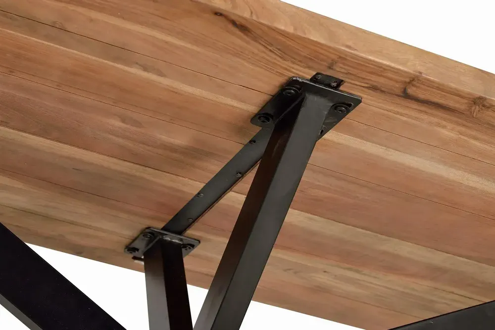 Dining Tables - Acacia wood and metal dining table - GINER Y COLOMER