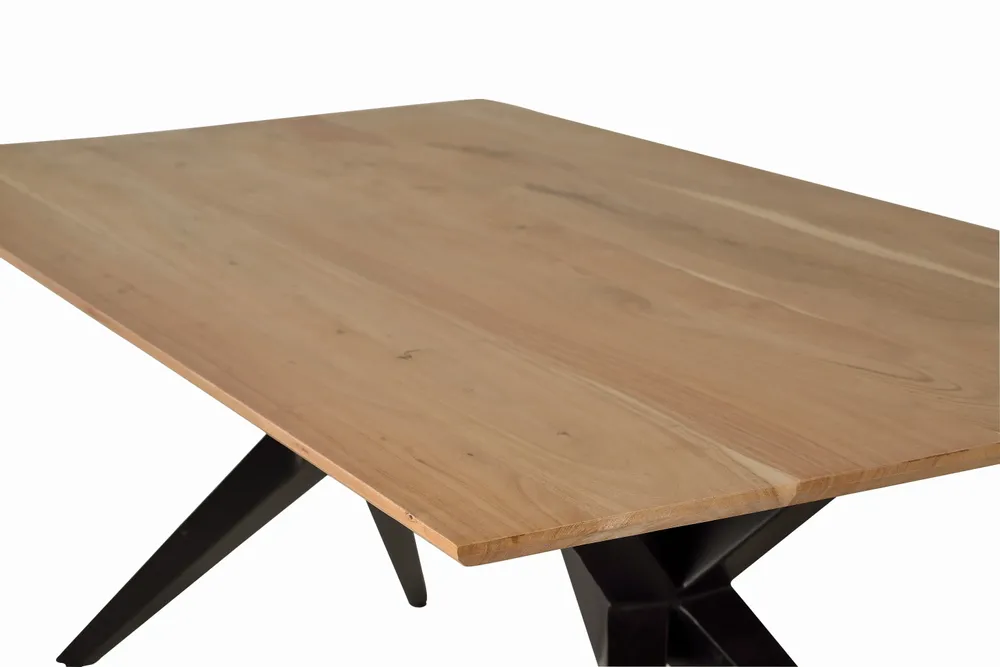Dining Tables - Acacia wood and metal dining table - GINER Y COLOMER