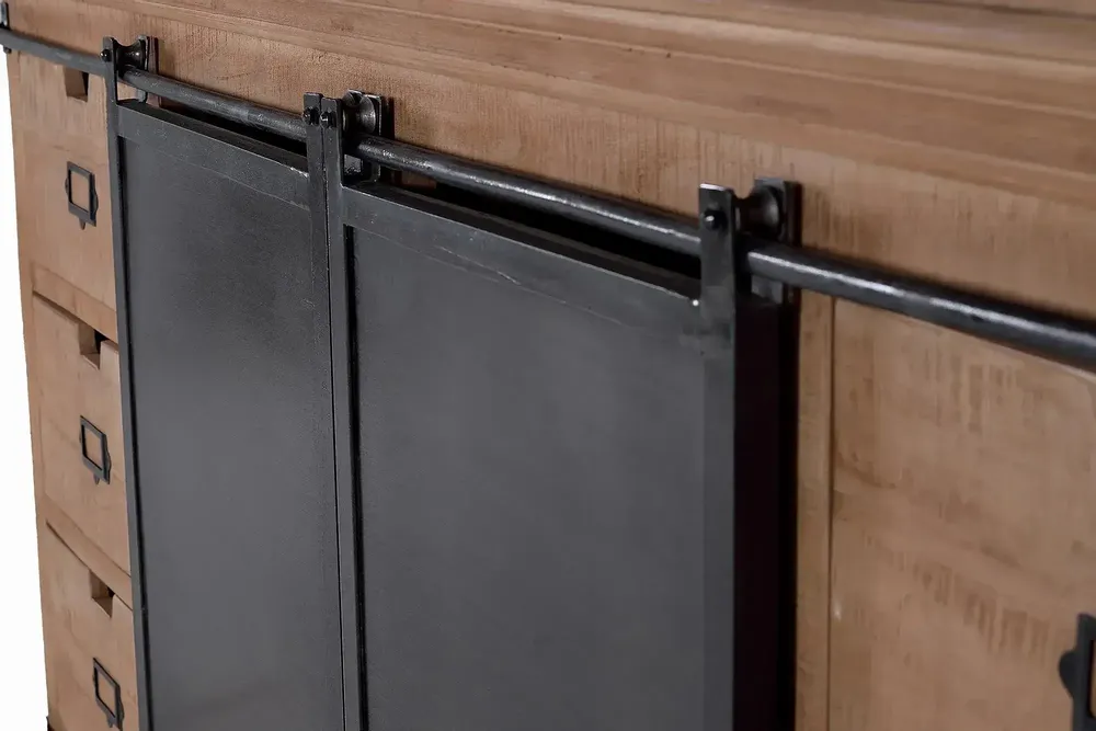 Wardrobe - Industrial style wardrobe in mango wood - GINER Y COLOMER