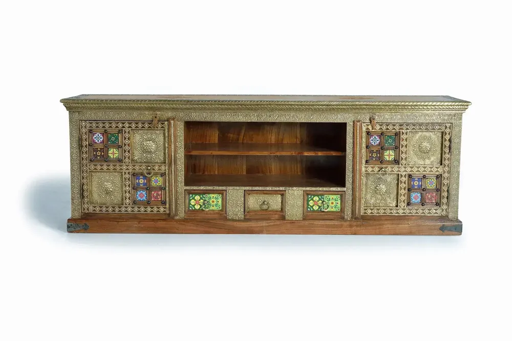 TV stands - Acacia wood TV cabinet - GINER Y COLOMER