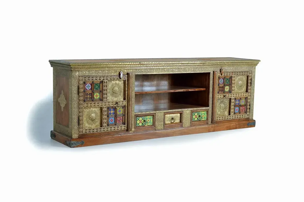 TV stands - Acacia wood TV cabinet - GINER Y COLOMER