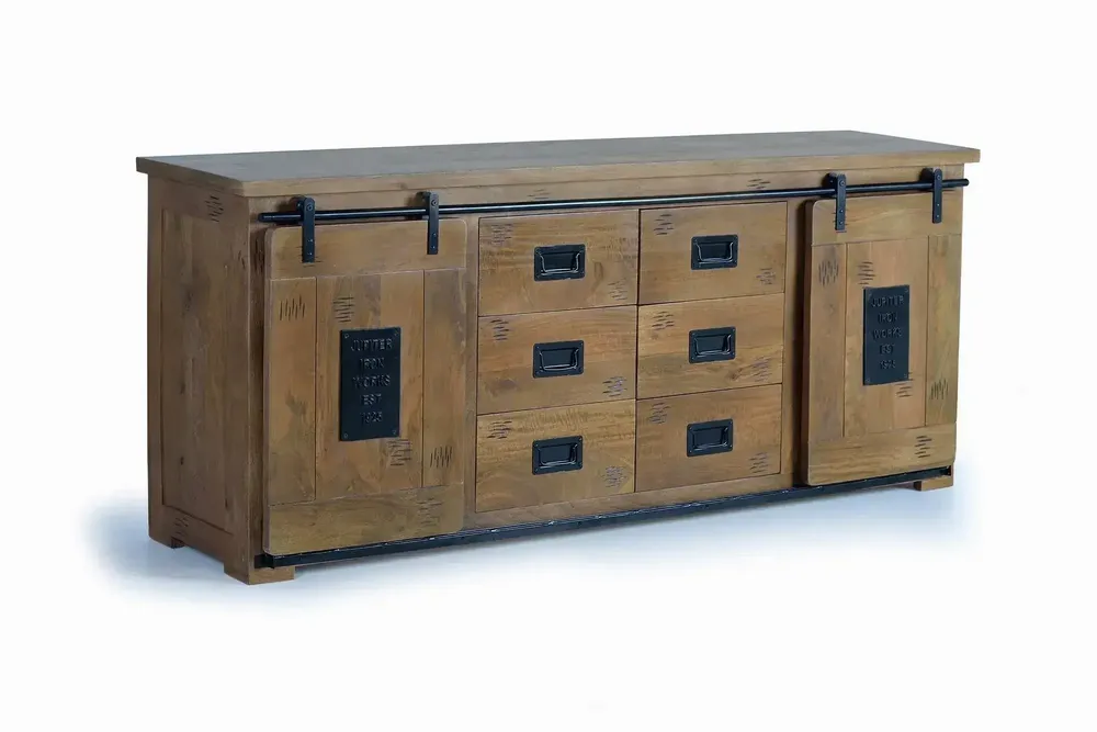 Sideboards - Mango wood and black sideboard - GINER Y COLOMER