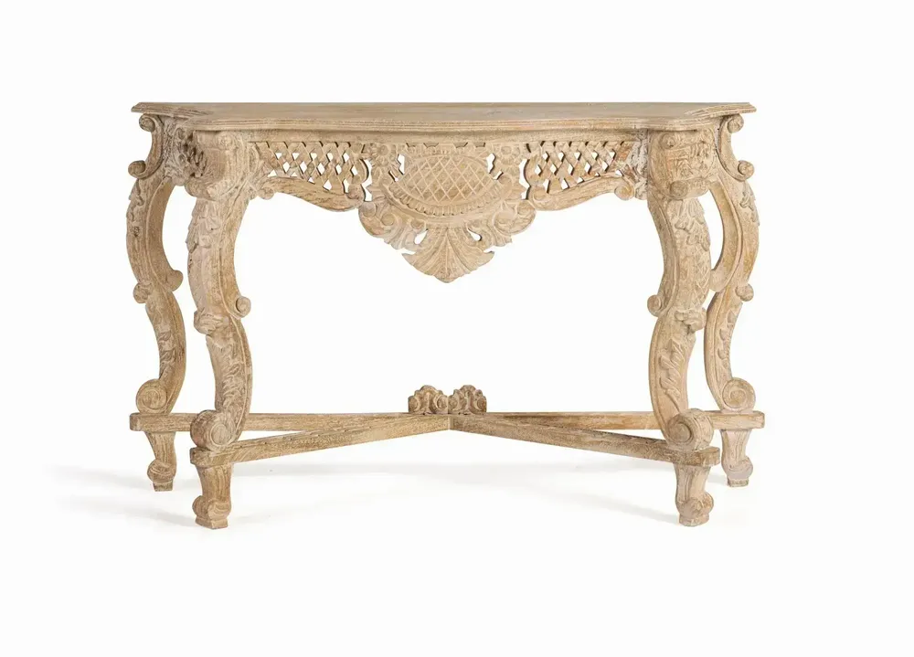 Console table - Console in aged white mango wood - GINER Y COLOMER