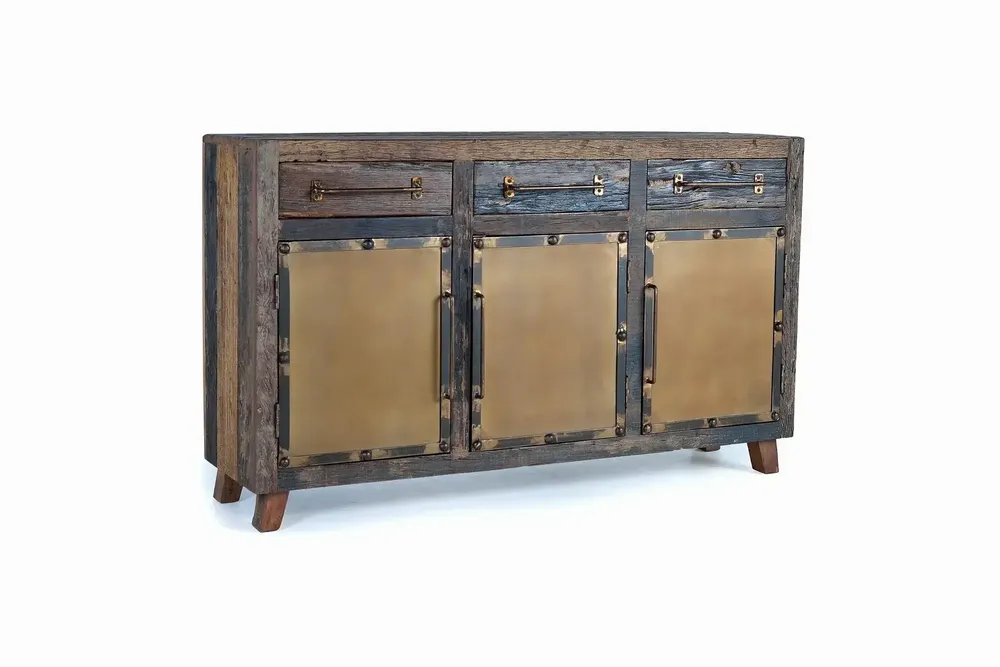 Buffets - Buffet en bois récupéré et métal - GINER Y COLOMER
