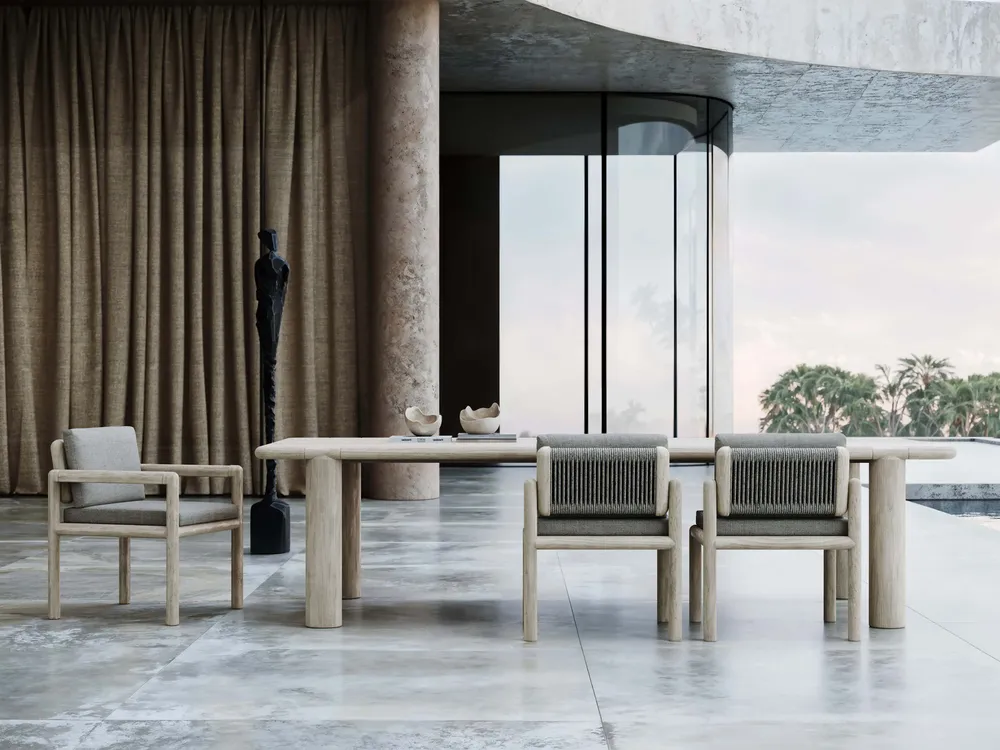 Tables de jardin - Ensemble de salle à manger Caleo-ash - SNOC