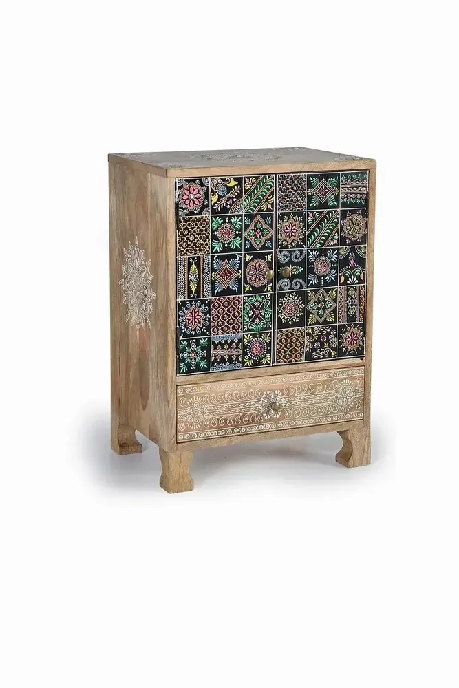 Chests of drawers - Mango wood and hand painted telephone cabinet - GINER Y COLOMER