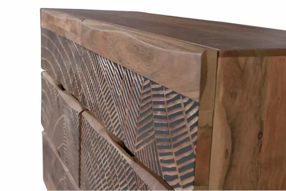 Chests of drawers - Acacia wood and metal chest of drawers - GINER Y COLOMER