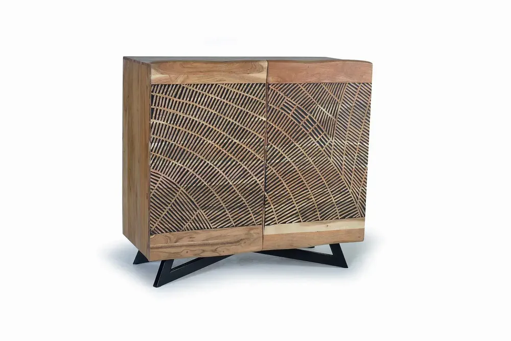 Sideboards - Acacia wood and metal sideboard - GINER Y COLOMER