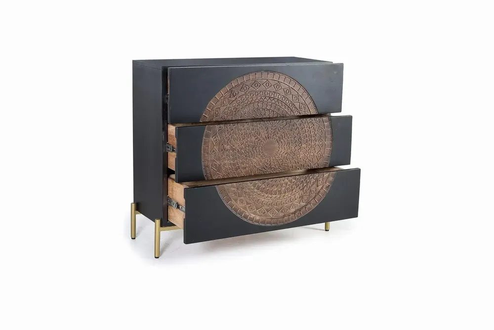 Commodes - Commode bois manguier et métal - GINER Y COLOMER
