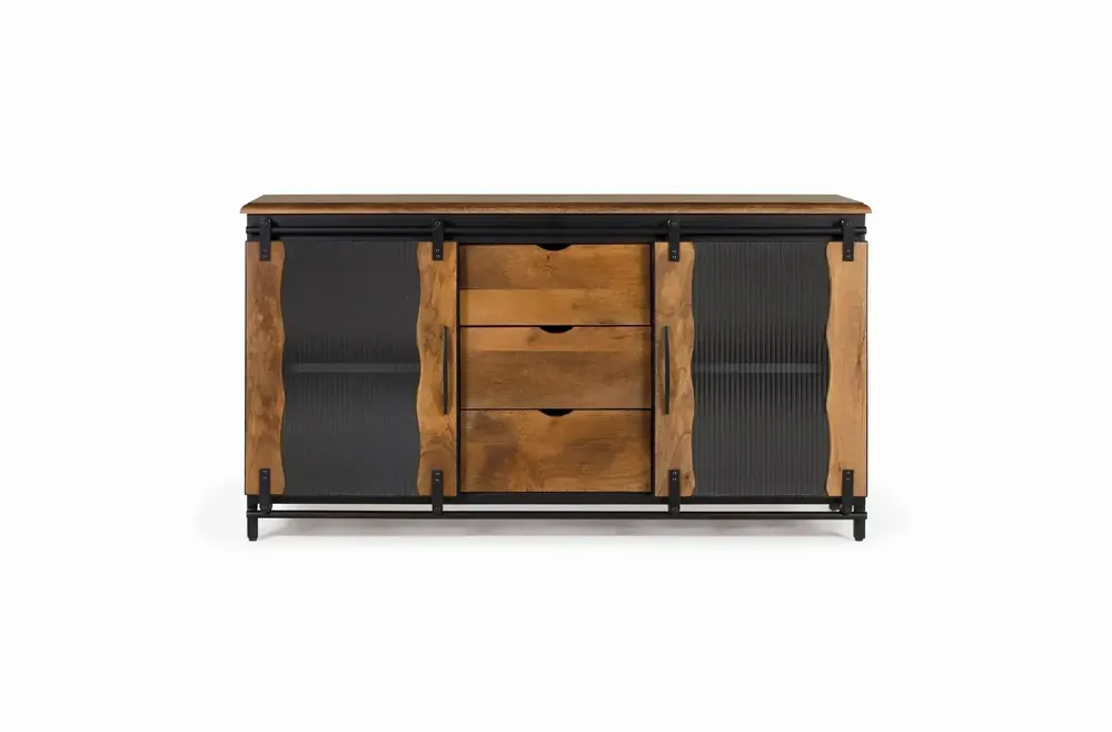 Buffets - Buffet en bois manguier et métal noir - GINER Y COLOMER