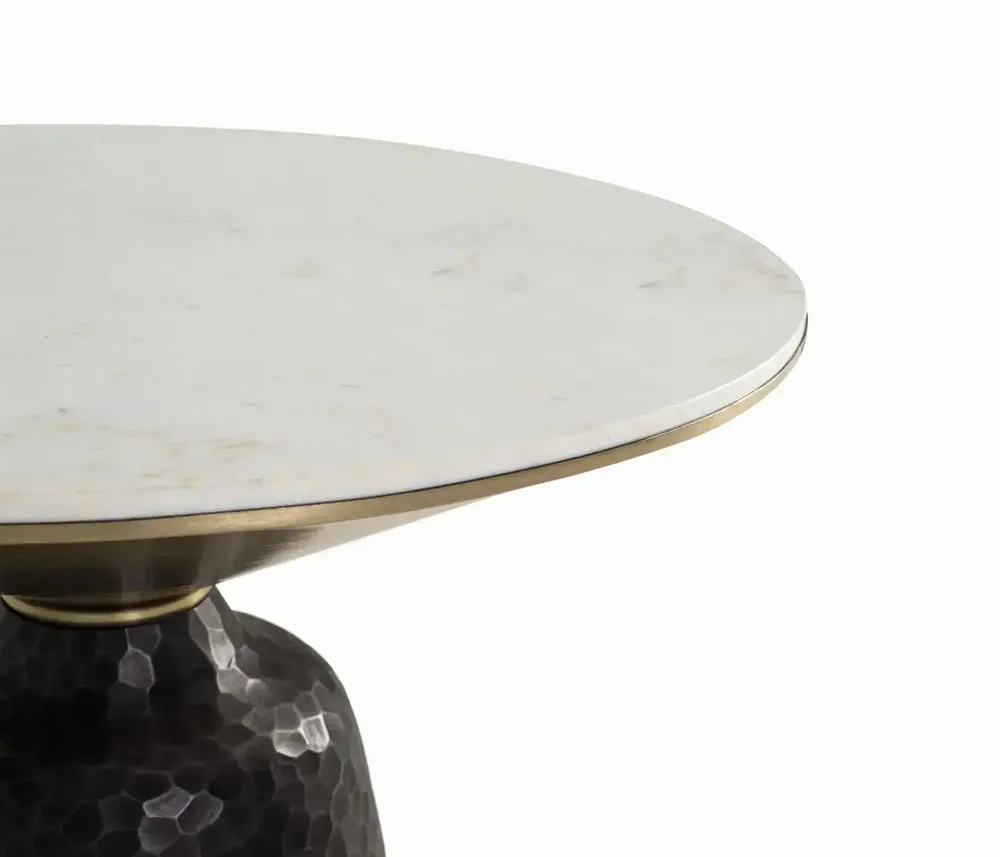 Coffee tables - White marble and black metal coffee table - GINER Y COLOMER