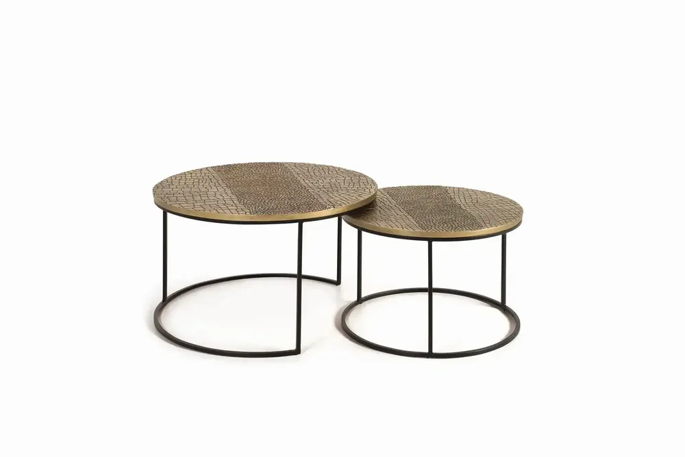 Tables basses - Lot 2 tables métal et aluminium - GINER Y COLOMER