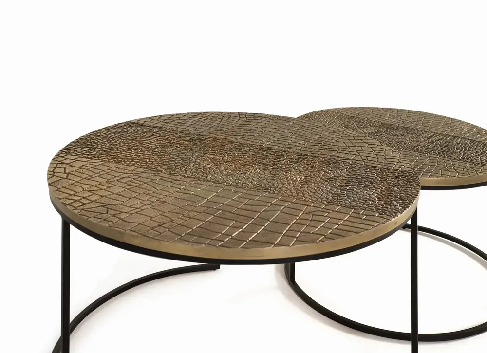 Tables basses - Lot 2 tables métal et aluminium - GINER Y COLOMER