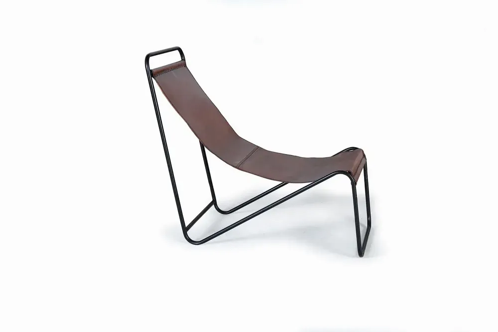 Armchairs - Set of two armchairs in brown leather and metal - GINER Y COLOMER