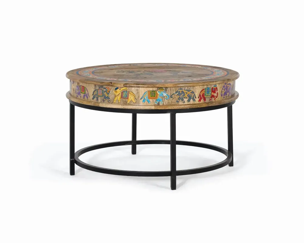 Tables basses - Table basse en bois manguier et métal - GINER Y COLOMER