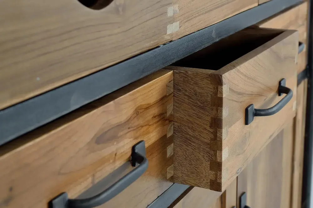 Buffets - Buffet en bois teck et manguier et métal - GINER Y COLOMER