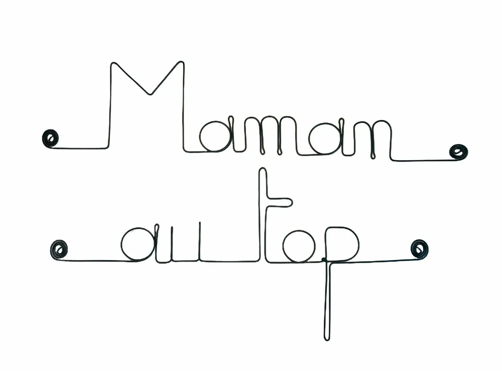 Other wall decoration - Wire Wall Decoration\" Mom on top\ "” - to pin - BIJOUX DE MUR